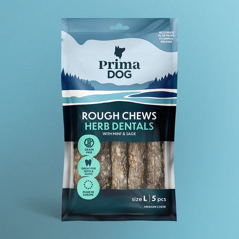 PrimaDog Rough Chews Hammashoitoluu yrtti | puruluu | eri kokoja