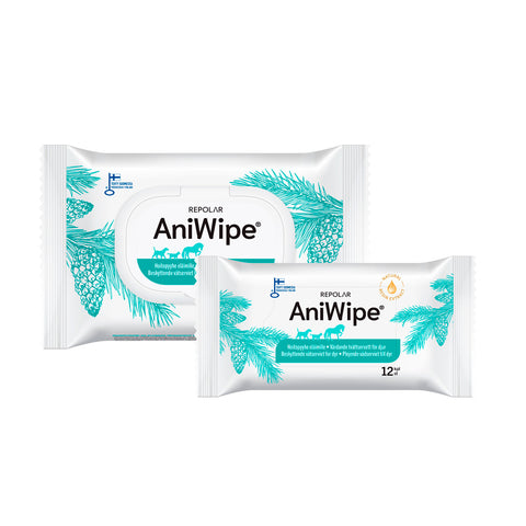 AniWipe hoitopyyhe ihon puhdistukseen eläimille | 12 tai 48kpl