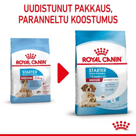 Tarjous! Royal Canin Medium Starter lopputiineyden ja imetyksen aikana koirille | 15kg
