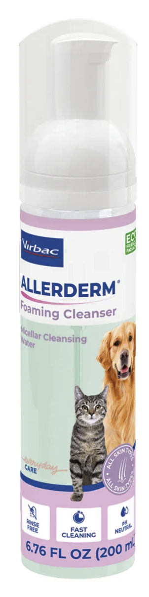 Virbac Allerderm Foam Cleanser puhdistusvaahto koirille ja kissoille | 200ml