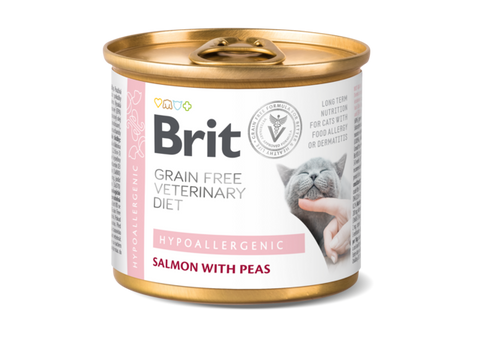 Brit GF Vet Diet Cat Hypoallergenic märkäruoka | lohta herneillä | 200g