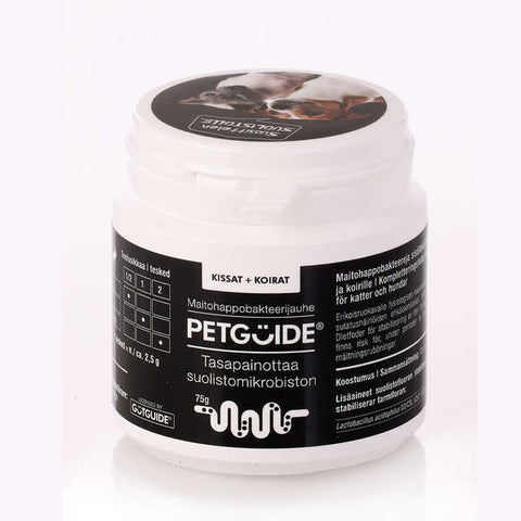 Petguide maitohappobakteerijauhe suolistolle kissoille ja koirille | alk. 75g