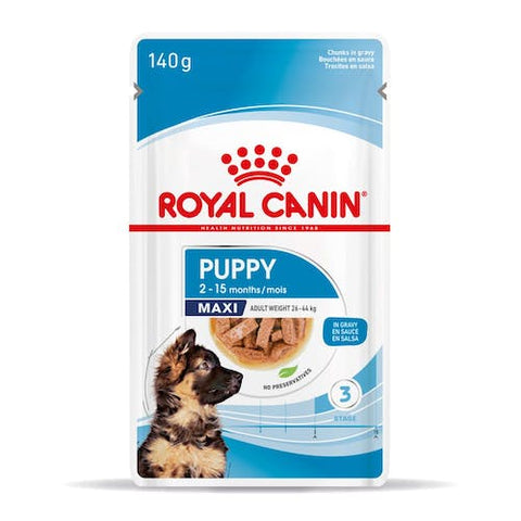 Royal Canin Dog Maxi Puppy Chunks in Gravy Pouch märkäruoka