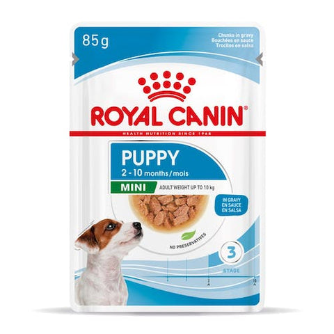 Royal Canin Dog Mini Puppy Chunks in Gravy Pouch märkäruoka